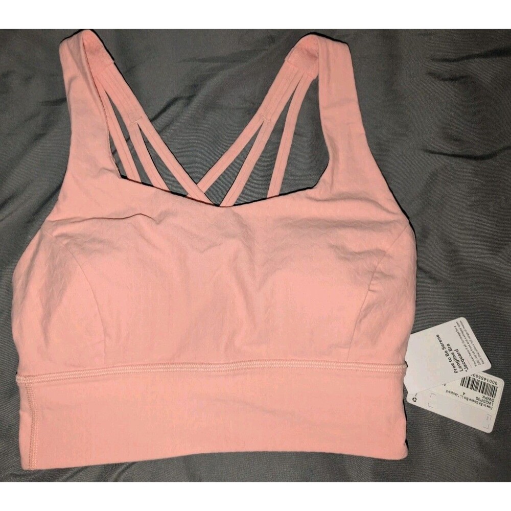 Lululemon Free to Be Serene Longline Bra Pink Jacquard Size 4 NWT C/D Cup NEW - Picture 3 of 16